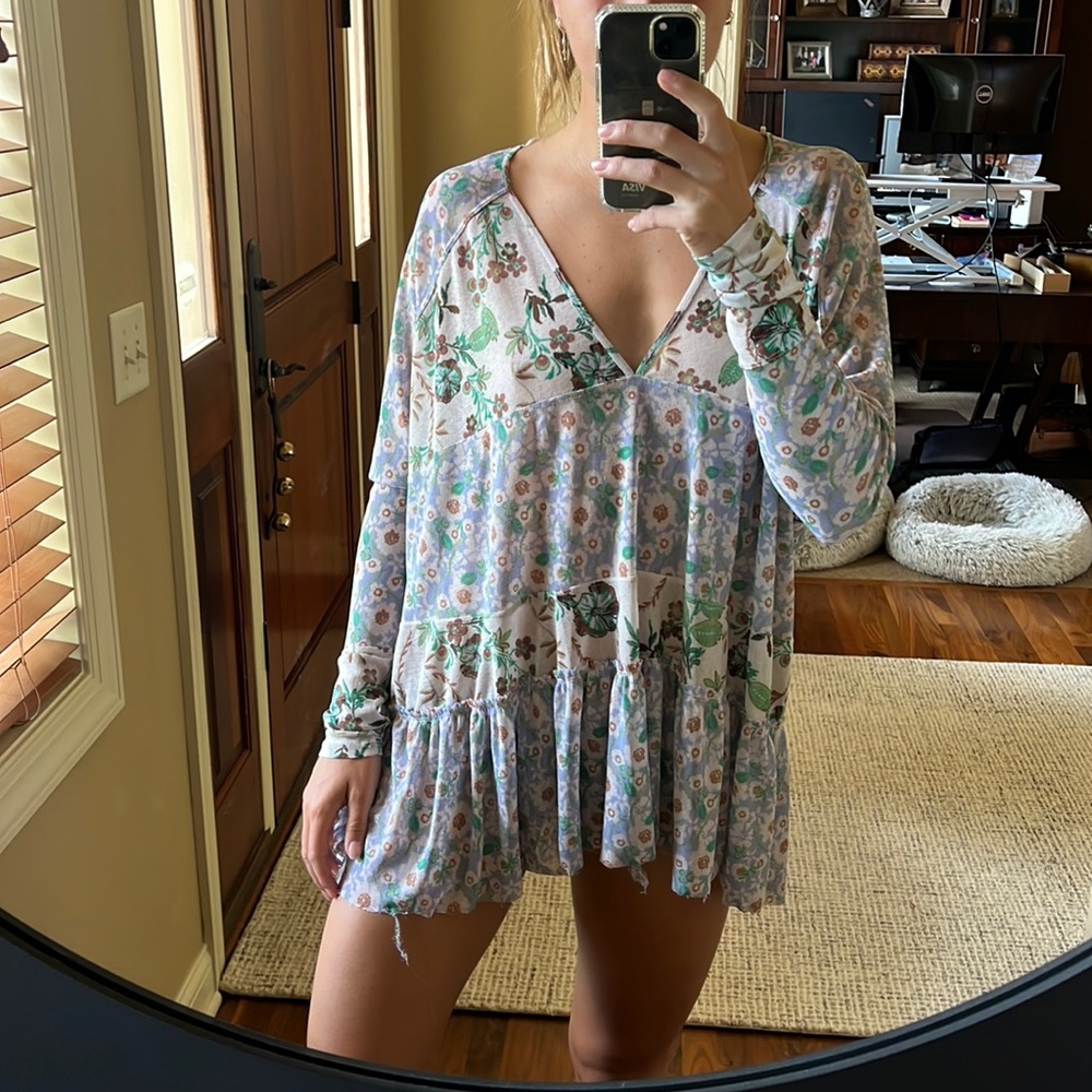 Free People Long Sleeve Flowy Top
